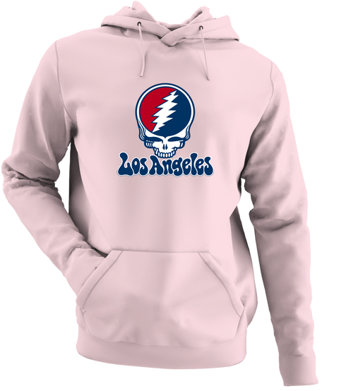 Los Angeles Baseball Stealie Grateful Dead Hoodie — Los Angeles Angels — Light Pink