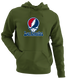 Los Angeles Baseball Stealie Grateful Dead Hoodie — Los Angeles Angels — Military Green