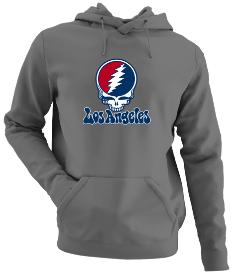 Los Angeles Baseball Stealie Grateful Dead Hoodie — Los Angeles Angels — Charcoal
