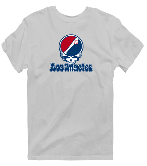 Los Angeles Baseball Stealie Grateful Dead T-Shirt — Los Angeles Angels — Sport Grey