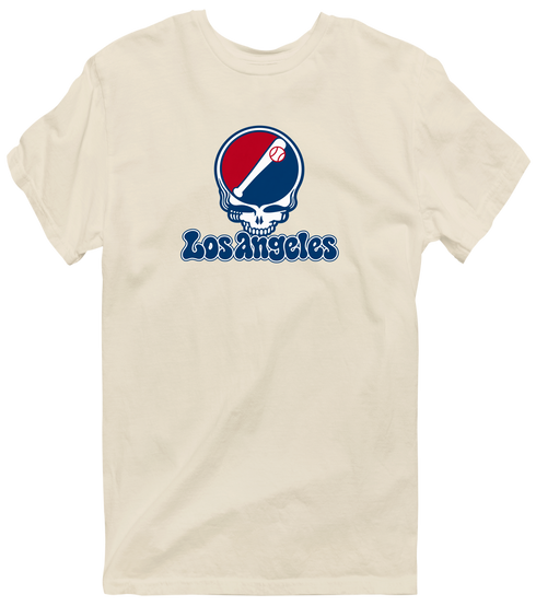 Los Angeles Baseball Stealie Grateful Dead T-Shirt — Los Angeles Angels — Sand