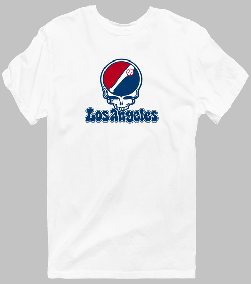 Los Angeles Baseball Stealie Grateful Dead T-Shirt — Los Angeles Angels — White