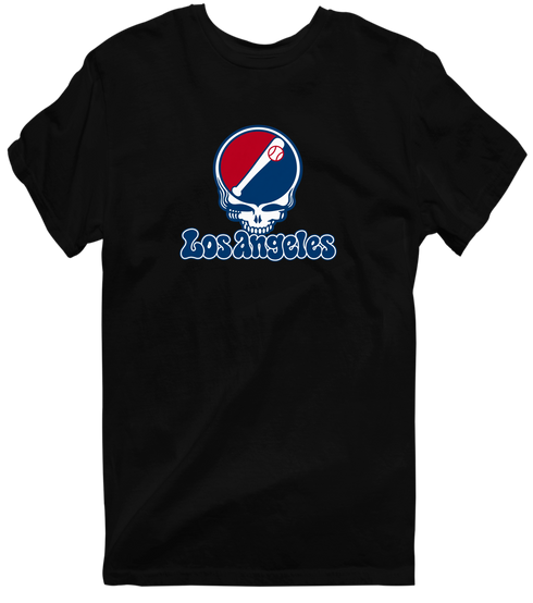 Los Angeles Baseball Stealie Grateful Dead T-Shirt — Los Angeles Angels — Black