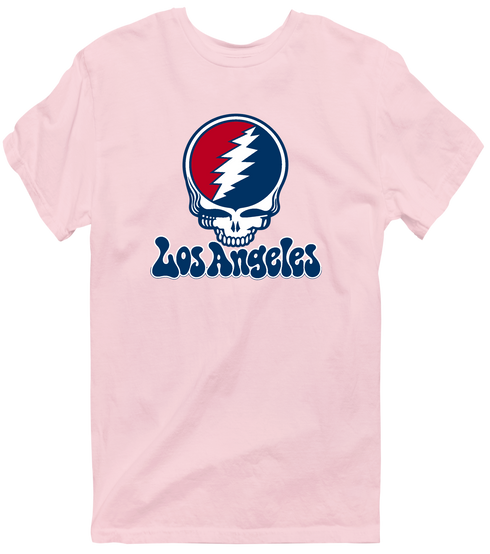 Los Angeles Baseball Stealie Grateful Dead T-Shirt — Los Angeles Angels — Light Pink