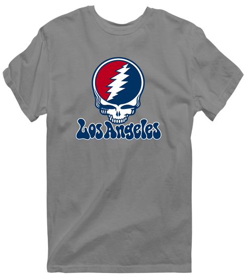Los Angeles Baseball Stealie Grateful Dead T-Shirt — Los Angeles Angels — Dark Heather