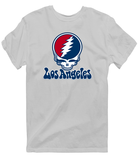 Los Angeles Baseball Stealie Grateful Dead T-Shirt — Los Angeles Angels — Sport Grey