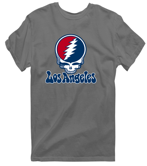 Los Angeles Baseball Stealie Grateful Dead T-Shirt — Los Angeles Angels — Charcoal