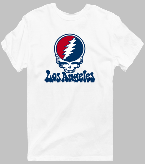 Los Angeles Baseball Stealie Grateful Dead T-Shirt — Los Angeles Angels — White