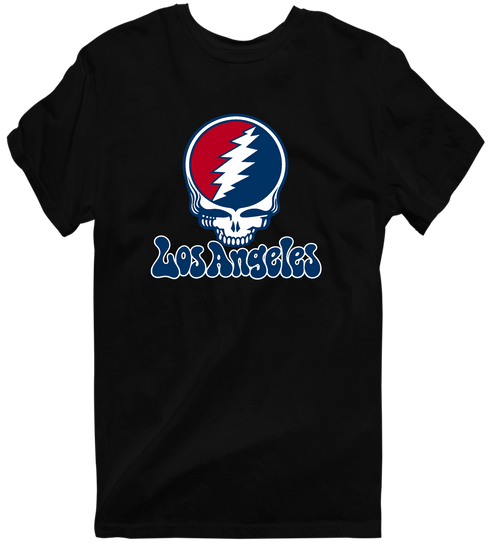 Los Angeles Baseball Stealie Grateful Dead T-Shirt — Los Angeles Angels — Black