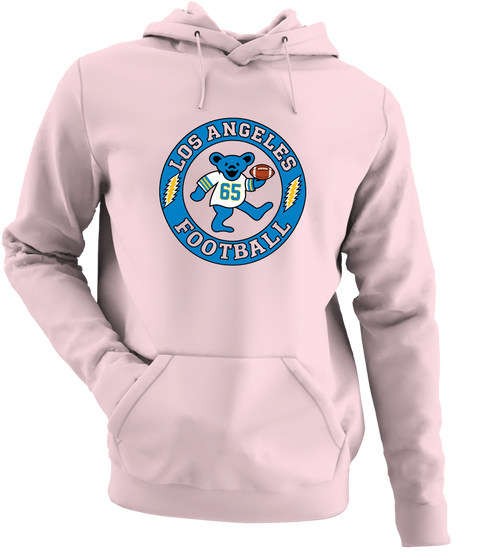 Los Angeles Football Dancing Bear Premium Hoodie — Los Angeles Chargers — Light Pink