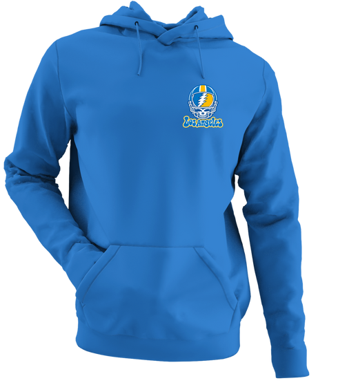 Los Angeles Helmet Stealie Premium Unisex Hoodie — Los Angeles Chargers — Heather Royal