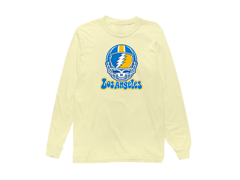 Los Angeles Helmet Stealie Premium Unisex Long-Sleeve — Los Angeles Chargers — Butter