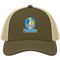 Los Angeles Helmet Stealie Premium Unisex Trucker Cap — Los Angeles Chargers — Moss/Khaki