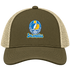 Los Angeles Helmet Stealie Premium Unisex Trucker Cap — Los Angeles Chargers — Moss/Khaki