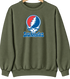 Los Angeles Baseball Stealie Grateful Dead Crewneck — Los Angeles Dodgers — Military Green