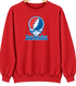Los Angeles Baseball Stealie Grateful Dead Crewneck — Los Angeles Dodgers — Red