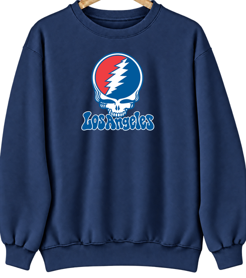 Los Angeles Baseball Stealie Grateful Dead Crewneck — Los Angeles Dodgers — Navy