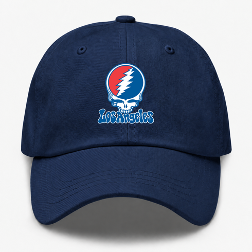 Los Angeles Baseball Stealie Grateful Dead Dad Hat — Los Angeles Dodgers — Navy