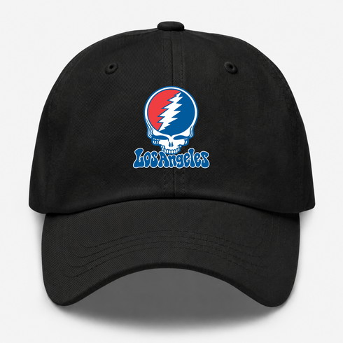 Los Angeles Baseball Stealie Grateful Dead Dad Hat — Los Angeles Dodgers — Black