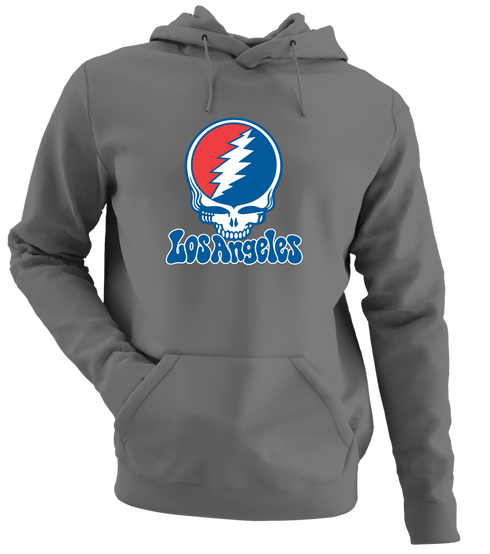 Los Angeles Baseball Stealie Grateful Dead Hoodie — Los Angeles Dodgers — Charcoal