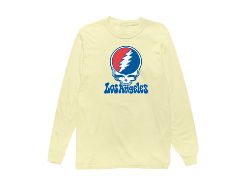 Los Angeles Baseball Stealie Grateful Dead Long-Sleeve — Los Angeles Dodgers — Butter