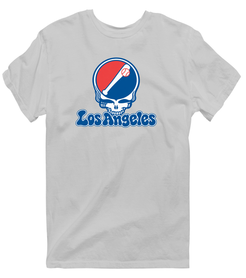 Los Angeles Baseball Stealie Grateful Dead T-Shirt — Los Angeles Dodgers — Sport Grey