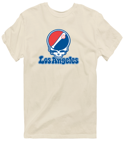 Los Angeles Baseball Stealie Grateful Dead T-Shirt — Los Angeles Dodgers — Sand
