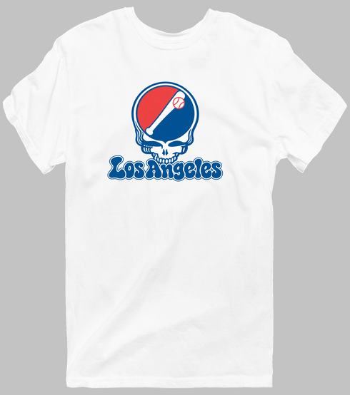 Los Angeles Baseball Stealie Grateful Dead T-Shirt — Los Angeles Dodgers — White