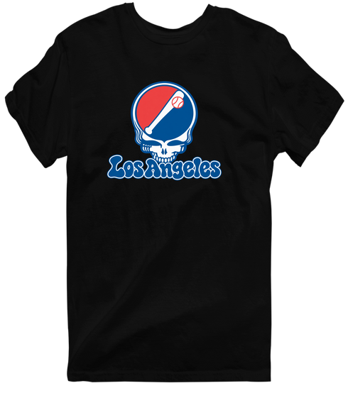 Los Angeles Baseball Stealie Grateful Dead T-Shirt — Los Angeles Dodgers — Black