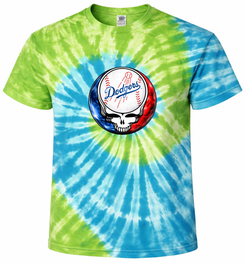 Los Angeles Dodgers Crystal Stealie Tie-Dye T-Shirt