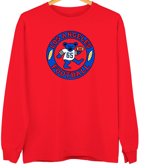 Los Angeles Football Dancing Bear Premium Crewneck — Los Angeles Rams — Red