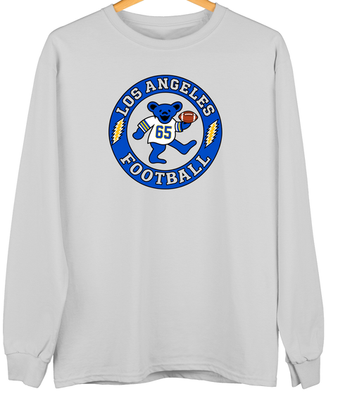 Los Angeles Football Dancing Bear Premium Crewneck — Los Angeles Rams — Sport Grey