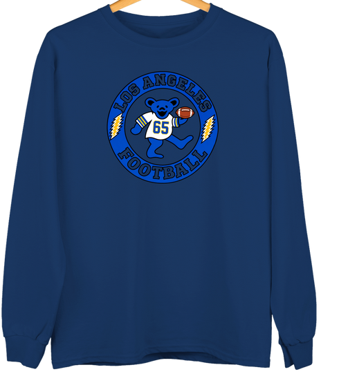 Los Angeles Football Dancing Bear Premium Crewneck — Los Angeles Rams — Navy