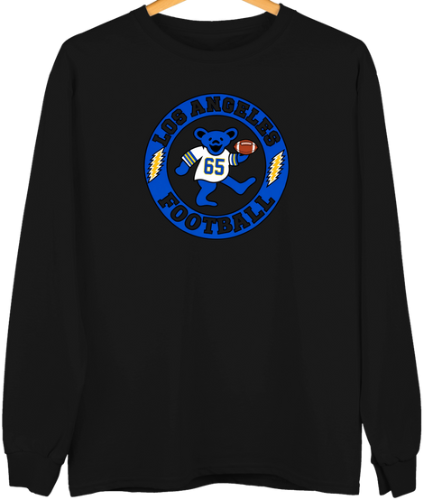 Los Angeles Football Dancing Bear Premium Crewneck — Los Angeles Rams — Black