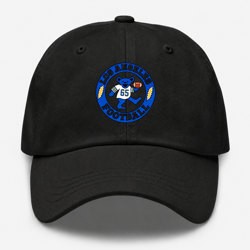 Los Angeles Football Dancing Bear Premium Dad Hat — Los Angeles Rams — Black