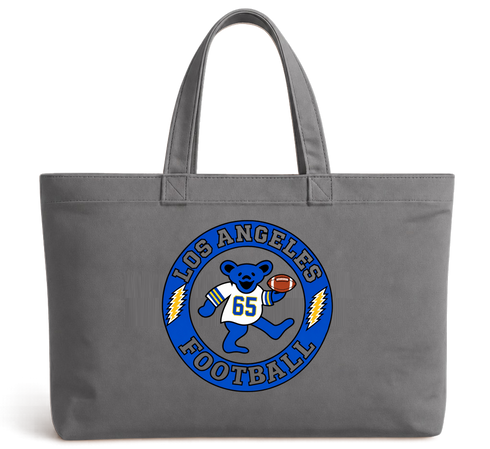 Los Angeles Football Dancing Bear Premium Tote Bag — Los Angeles Rams — Grey