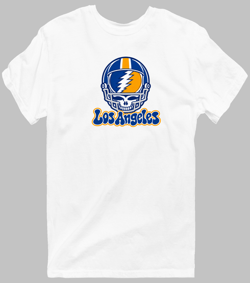 Los Angeles Helmet Stealie Premium Unisex T-Shirt — Los Angeles Rams — White
