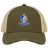 Los Angeles Helmet Stealie Premium Unisex Trucker Cap — Los Angeles Rams — Moss/Khaki