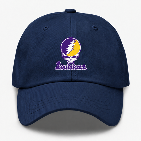 Louisiana Stealie Premium Unisex Dad Hat — Design: Louisiana State University — Navy