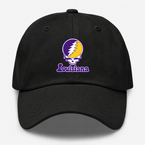 Louisiana Stealie Premium Unisex Dad Hat — Design: Louisiana State University — Black