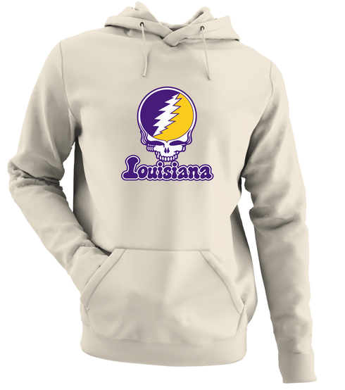 Louisiana Stealie Premium Unisex Hoodie — Design: Louisiana State University — Sand