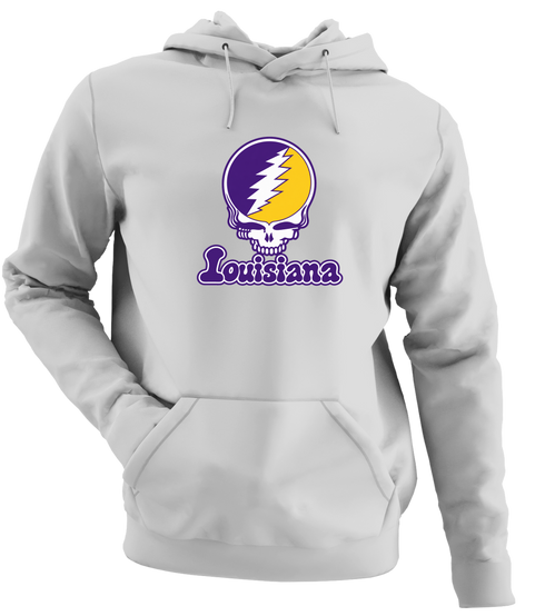 Louisiana Stealie Premium Unisex Hoodie — Design: Louisiana State University — Sport Grey