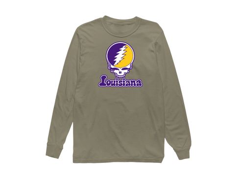Louisiana Stealie Premium Unisex Long-Sleeve — Design: Louisiana State University — Sandstone