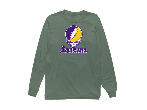 Louisiana Stealie Premium Unisex Long-Sleeve — Design: Louisiana State University — Light Green