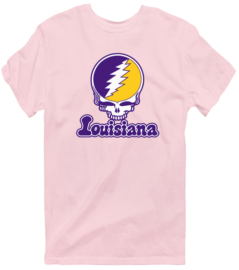 Louisiana Stealie Premium Unisex T-Shirt — Design: Louisiana State University — Light Pink