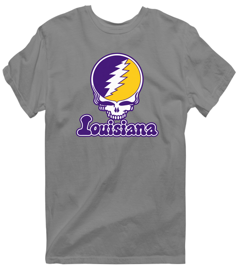 Louisiana Stealie Premium Unisex T-Shirt — Design: Louisiana State University — Dark Heather