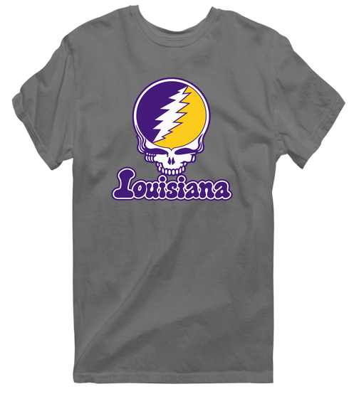 Louisiana Stealie Premium Unisex T-Shirt — Design: Louisiana State University — Charcoal