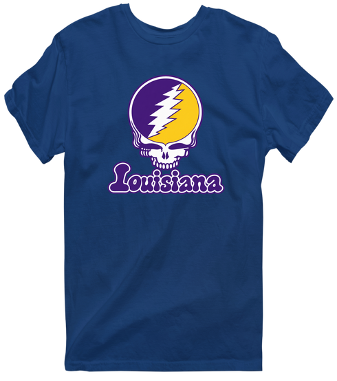 Louisiana Stealie Premium Unisex T-Shirt — Design: Louisiana State University — Navy