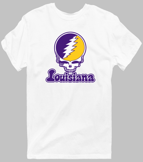 Louisiana Stealie Premium Unisex T-Shirt — Design: Louisiana State University — White
