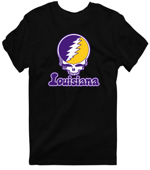 Louisiana Stealie Premium Unisex T-Shirt — Design: Louisiana State University — Black